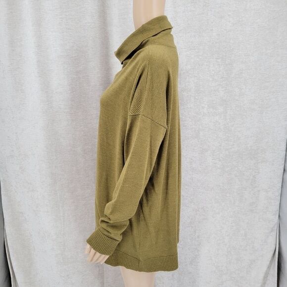 Eileen Fisher Green Merino Wool Turtleneck Sweater Women's Large - Picture 3 of 13